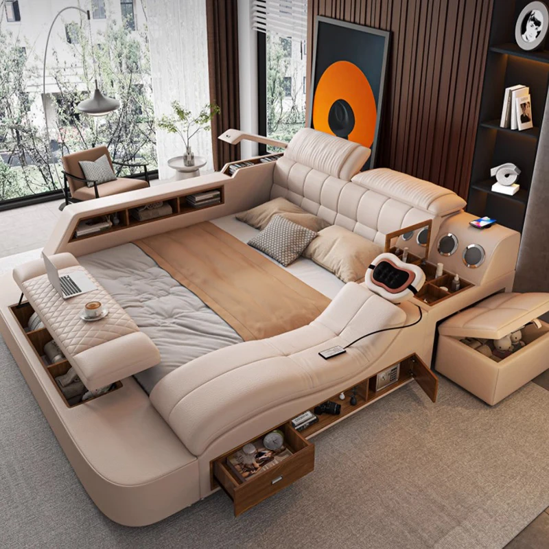 Massage Smart Bed Multifunctional Tatami Master Bedroom Bed Beauty Wood Frame Camas Moderrnas Inteligentes Room Furniture
Massage Smart Bed Multifunctional Tatami Master Bedroom Bed Beauty Wood Frame Camas Moderrnas Inteligentes Room Furniture