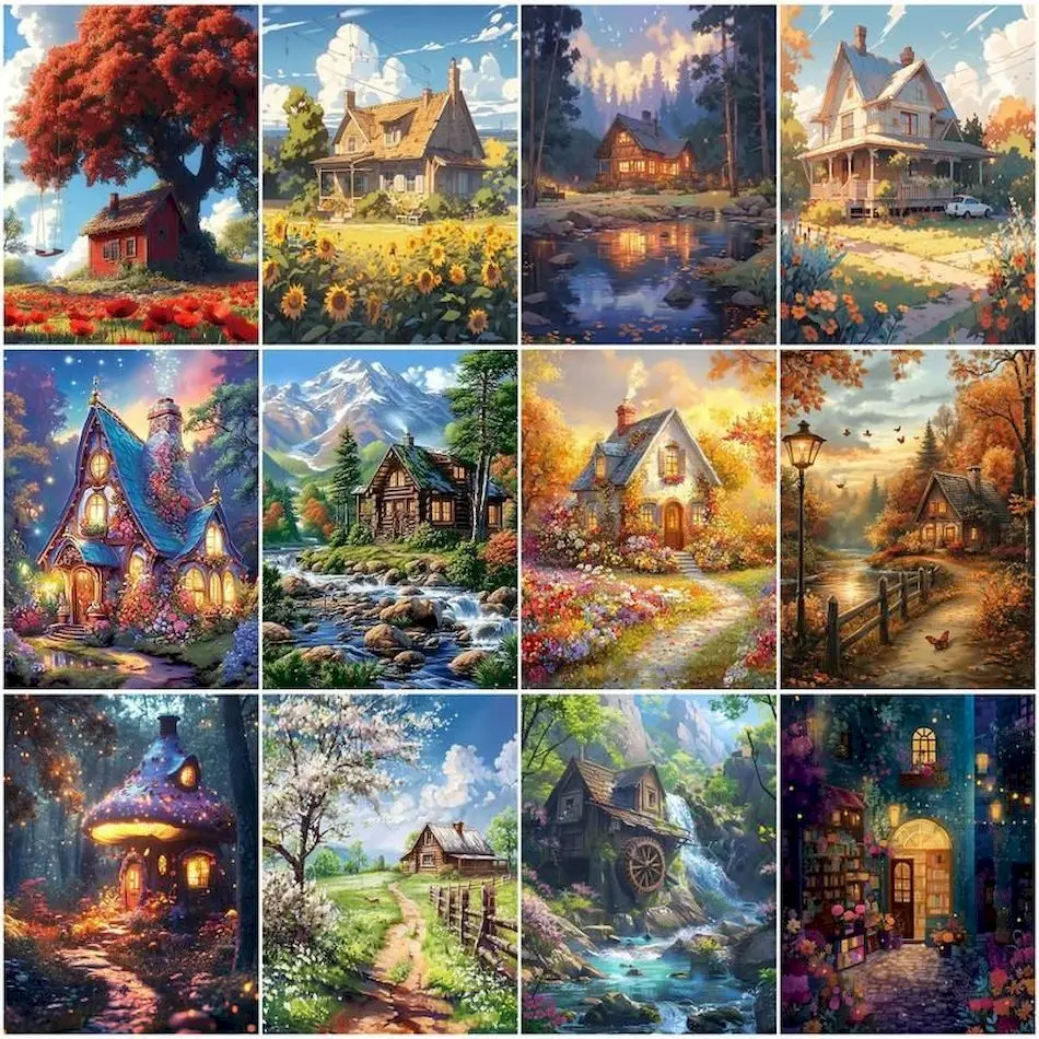 RUOPOTY Painting By Numbers With Frame Forest houses natural scenery Watercolor Retro Art Paint Pictures By Numbers Acrylic Kits
RUOPOTY Painting By Numbers With Frame Forest houses natural scenery Watercolor Retro Art Paint Pictures By Numbers Acrylic Kits
