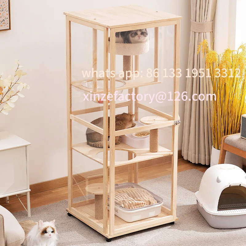 Customizable household indoor solid wood cat cage large free space cat climbing frame integrated
Customizable household indoor solid wood cat cage large free space cat climbing frame integrated