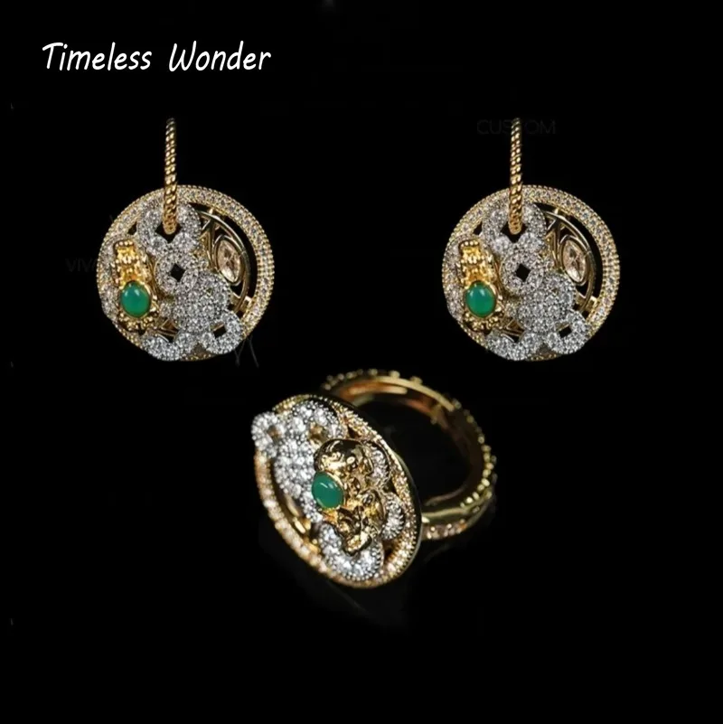 Timeless Wonder Fancy Zircon Pixiu Cocktail Ring N Button Earrings Women Designer Fine Jewelry Set Trendy Classy Luxury Top 4612
Timeless Wonder Fancy Zircon Pixiu Cocktail Ring N Button Earrings Women Designer Fine Jewelry Set Trendy Classy Luxury Top 4612