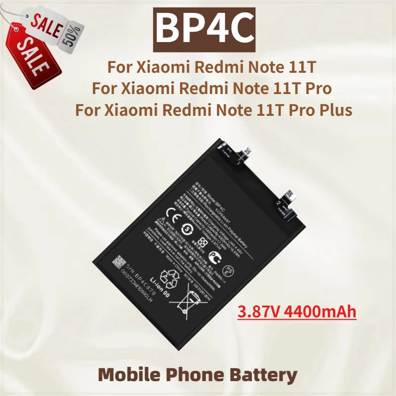 High Quality BP4C Phone Battery 3.87V 4400mAh For Xiaomi Redmi Note 11T / 11T Pro / 11T Pro Plus Brand New Replacement Battery
High Quality BP4C Phone Battery 3.87V 4400mAh For Xiaomi Redmi Note 11T / 11T Pro / 11T Pro Plus Brand New Replacement Battery