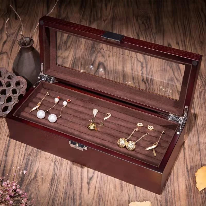 Wooden Jewelry Box Desktop Large Capacity Ring Earring Display Storage Boxes Household Women's Jewelry Organizer Display Boxes
Wooden Jewelry Box Desktop Large Capacity Ring Earring Display Storage Boxes Household Women's Jewelry Organizer Display Boxes
