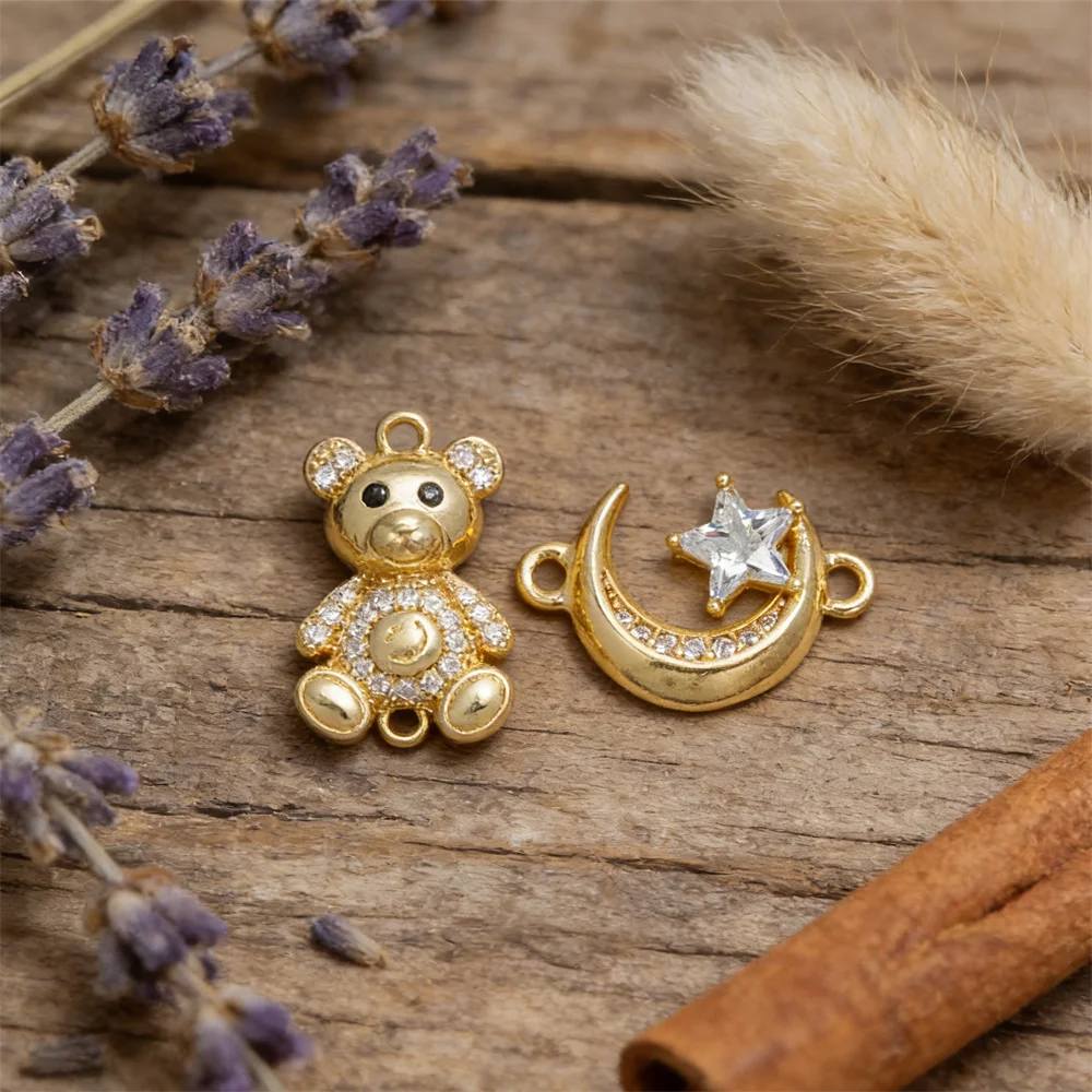 3Pcs Connector Brass Zirconia Bear Moon Virgin Mary Elephant Lion Charms for Diy Jewelry Necklace Bracelet Making Accessories
3Pcs Connector Brass Zirconia Bear Moon Virgin Mary Elephant Lion Charms for Diy Jewelry Necklace Bracelet Making Accessories