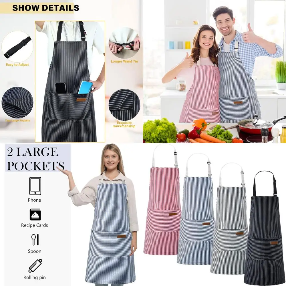 4-Piece Waterproof Adjustable Aprons with Pockets for Kitchen Cooking, Unisex Chef BBQ, Ideal Christmas Gift
4-Piece Waterproof Adjustable Aprons with Pockets for Kitchen Cooking, Unisex Chef BBQ, Ideal Christmas Gift