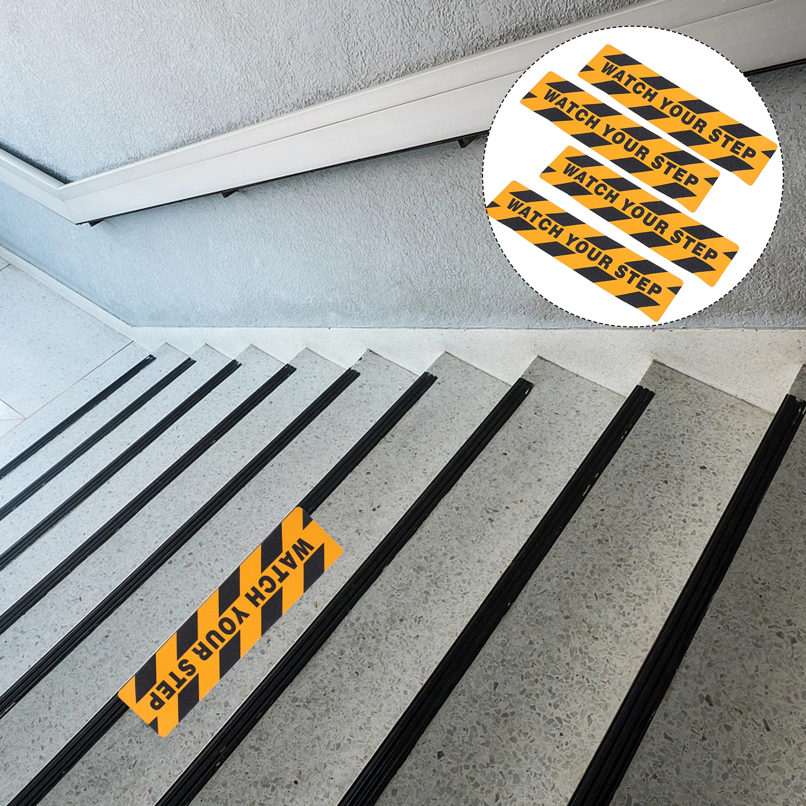 2pcs Anti Slip Floor Tape Watch Your Step Stickers Waterproof Safety Strips for Stairs Steps Factories PET Material 
2pcs Anti Slip Floor Tape Watch Your Step Stickers Waterproof Safety Strips for Stairs Steps Factories PET Material