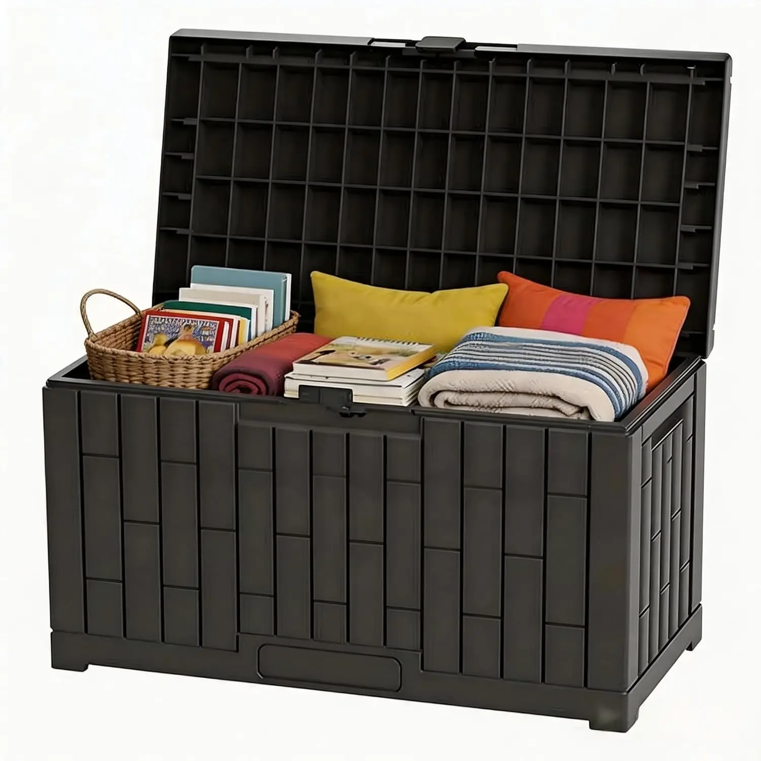 60 Gallon Outdoor Storage Box with Lock, Weather-Resistant Resin Deck Box for Patio Garden Poolside
60 Gallon Outdoor Storage Box with Lock, Weather-Resistant Resin Deck Box for Patio Garden Poolside