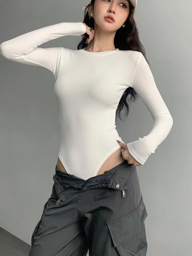 Spicy Girl Sexy Round Neck Long Sleeved Basic Bodysuits Women Summer Ins Style Slim Tight Fitting High Elastic Solid Top D501
Spicy Girl Sexy Round Neck Long Sleeved Basic Bodysuits Women Summer Ins Style Slim Tight Fitting High Elastic Solid Top D501
