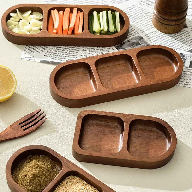Vintage Wooden Seasoning Dipping Dish, 3-Grid Saucer Appetizer Plate, Dry Fruits Snack ServingTray for Restaurant / Kitchen
Vintage Wooden Seasoning Dipping Dish, 3-Grid Saucer Appetizer Plate, Dry Fruits Snack ServingTray for Restaurant / Kitchen