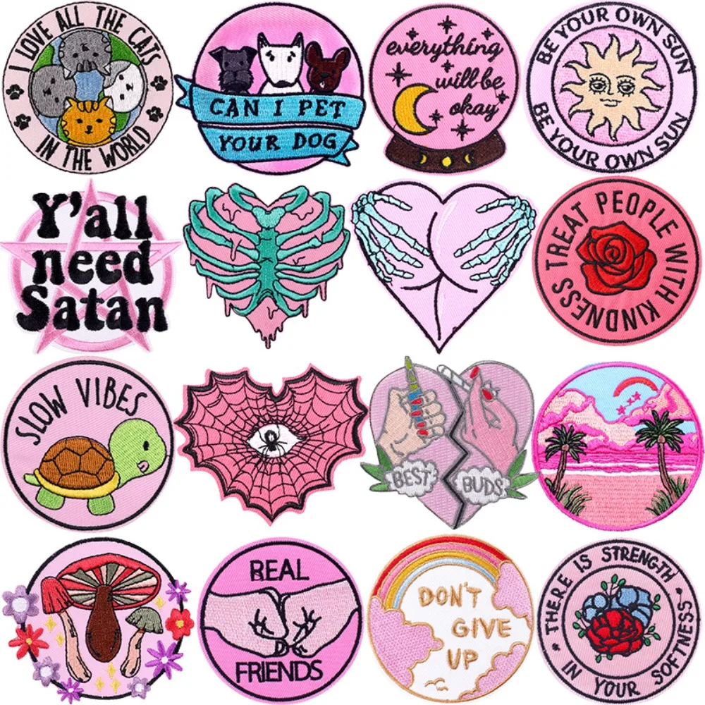 Pink Love Cartoon Animal Embroidery Cloth Stickers Iron on Transfers for Clothing Patches for Clothes Appliques Patch Scp
Pink Love Cartoon Animal Embroidery Cloth Stickers Iron on Transfers for Clothing Patches for Clothes Appliques Patch Scp