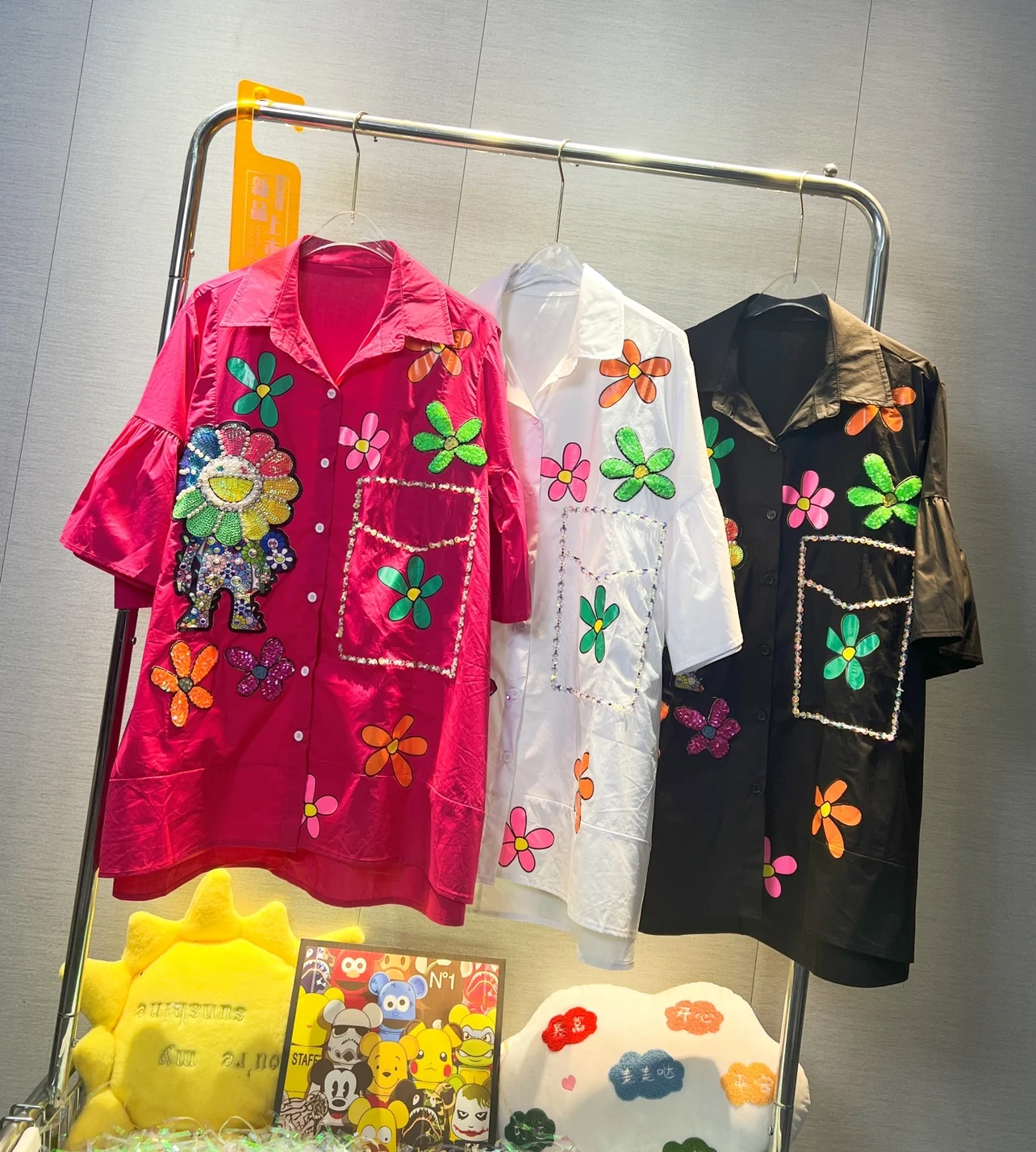 Sunflower Female Blouses 2023 New Design All-match Summer Short Sleeve Shirts Beading Sequins Mid-long Women Casual Tops Tide
Sunflower Female Blouses 2023 New Design All-match Summer Short Sleeve Shirts Beading Sequins Mid-long Women Casual Tops Tide