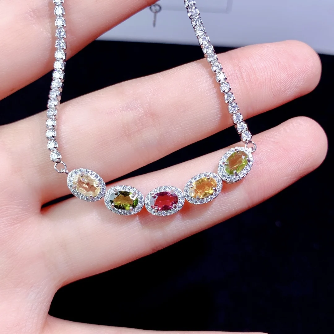 All Natural Tourmaline Stone Women's luxury Jewelry 925 sterling Silver bracelet New gemstone Christmas gift Women free shipping
All Natural Tourmaline Stone Women's luxury Jewelry 925 sterling Silver bracelet New gemstone Christmas gift Women free shipping