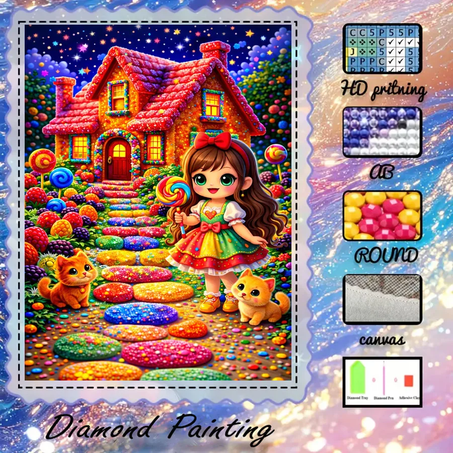 1pc-5D-DIY-flocking cloth-special drill-diamond painting set-candy house-mosaic-diamond art
1pc-5D-DIY-flocking cloth-special drill-diamond painting set-candy house-mosaic-diamond art