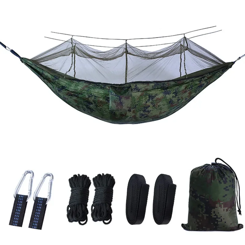 Outdoor Camping Hammock 1-2 Person Hanging Bed Ultralight Portable Go Swing with Mosquito Net Tourist Sleeping Hammock
Outdoor Camping Hammock 1-2 Person Hanging Bed Ultralight Portable Go Swing with Mosquito Net Tourist Sleeping Hammock