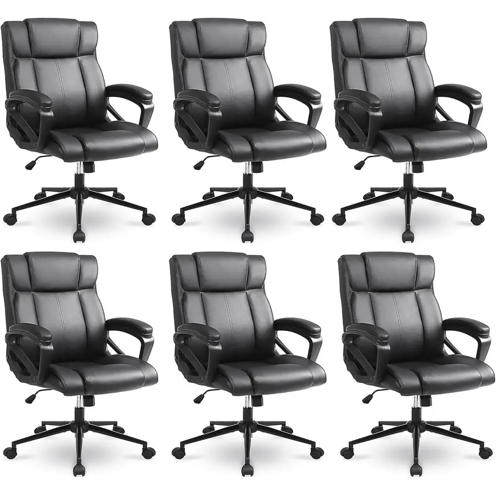 6-Pack Ergonomic Office Chairs, High-Capacity 300lbs, PU Leather with Lumbar Support for Corporate Conference Rooms, Black
6-Pack Ergonomic Office Chairs, High-Capacity 300lbs, PU Leather with Lumbar Support for Corporate Conference Rooms, Black