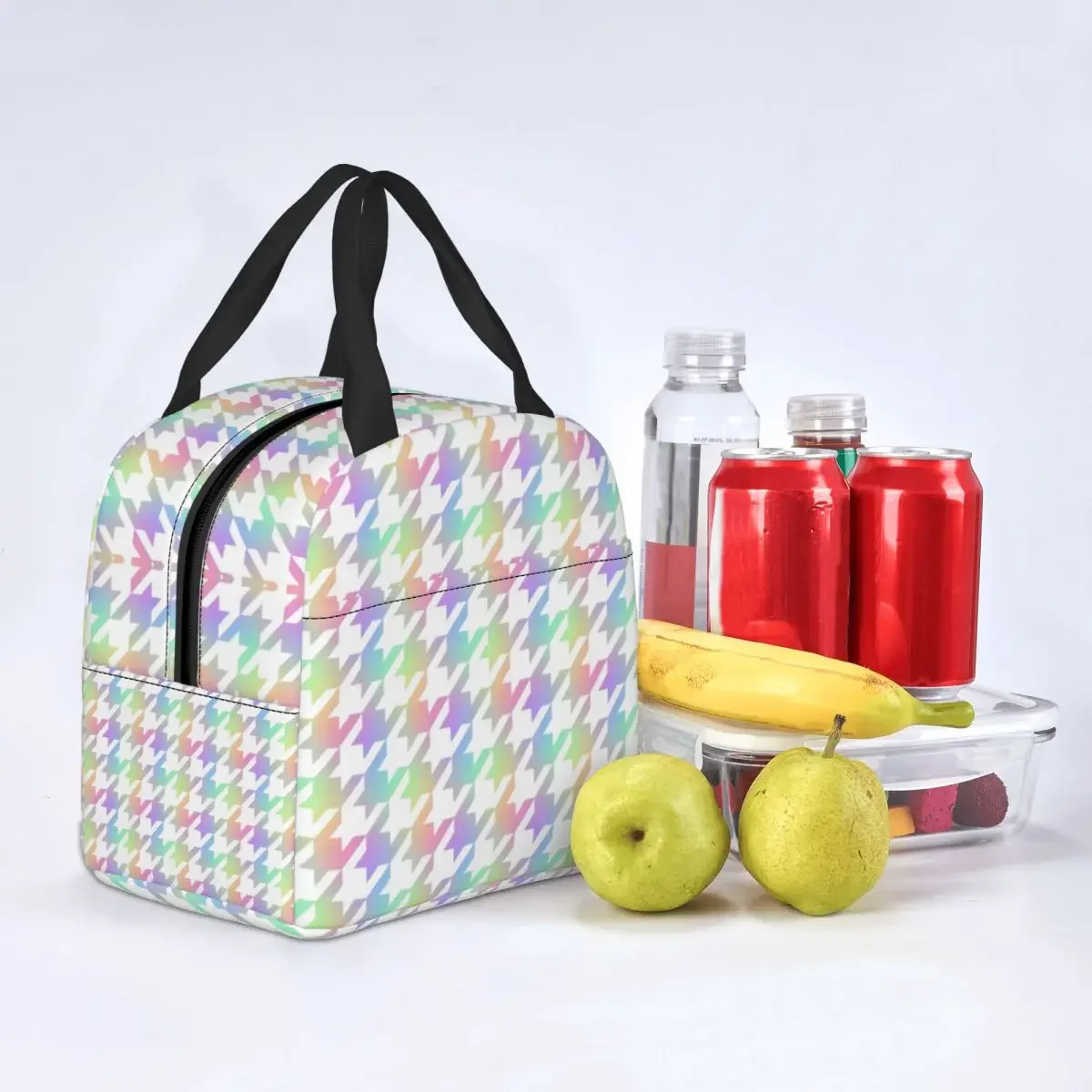 Rainbow Houndstooth Pattern Thermal Insulated Lunch Bags Dogstooth Resuable Lunch Container for Outdoor Picnic Storage Food Box
Rainbow Houndstooth Pattern Thermal Insulated Lunch Bags Dogstooth Resuable Lunch Container for Outdoor Picnic Storage Food Box