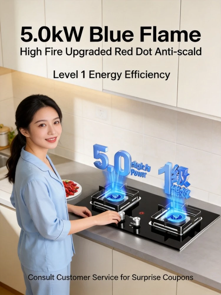 Embedded Double Burner Gas Stove Natural Gas Compatible Anti-scald High Power Household Cooktop
Embedded Double Burner Gas Stove Natural Gas Compatible Anti-scald High Power Household Cooktop