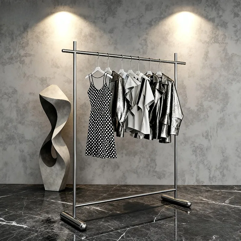 Вешалки для одежды Прочная несущая вешалка для одежды из нержавеющей стали Роскошный скандинавский водонепроницаемый нержавеющий хороший инструмент для демонстрации одежды
Вешалки для одежды Прочная несущая вешалка для одежды из нержавеющей стали Роскошный скандинавский водонепроницаемый нержавеющий хороший инструмент для демонстрации одежды