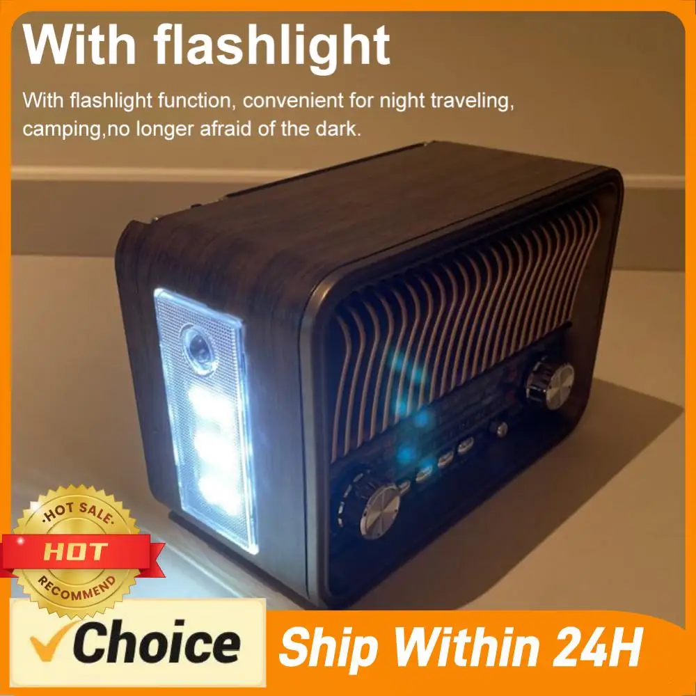 Vintage Radio with BT Speaker LED Flashlight Retro Radio Support TF Card for Home Bedroom Living Room Kitchen
Vintage Radio with BT Speaker LED Flashlight Retro Radio Support TF Card for Home Bedroom Living Room Kitchen