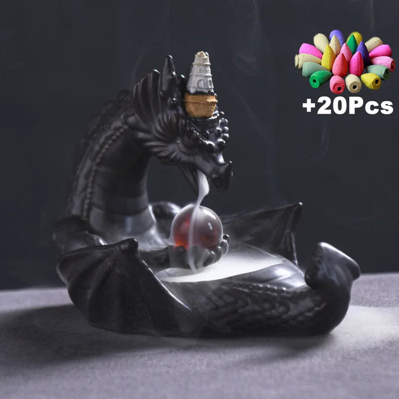 20 Incense Cones Chinese Dragon FengShui Ball Mascot Handmade Gift Backflow Home Decorations Ashtray
20 Incense Cones Chinese Dragon FengShui Ball Mascot Handmade Gift Backflow Home Decorations Ashtray