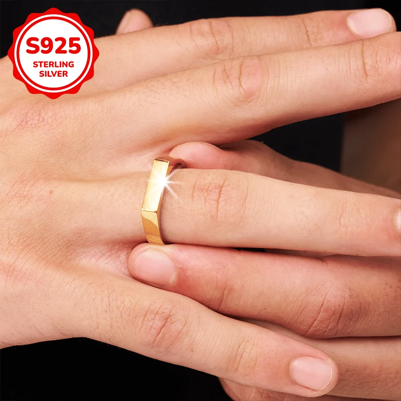 A 925 sterling silver fashionable and trendy rectangular men's ring is a perfect gift for men, suitable for Valentine's Day
A 925 sterling silver fashionable and trendy rectangular men's ring is a perfect gift for men, suitable for Valentine's Day