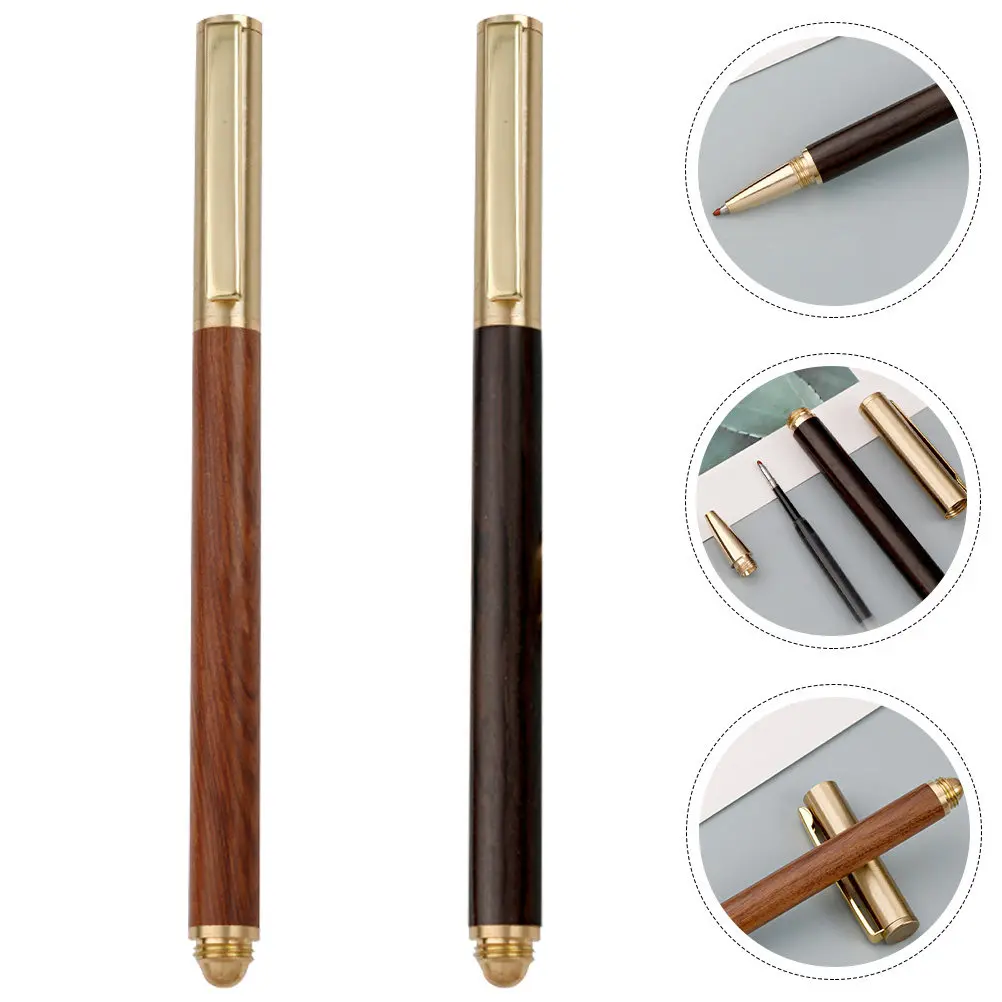 2Pcs Wooden Brass Gel Pens Smooth Writing Fine Tip Portable Sign Pens with Lid for Students Teachers Office School Home Use
2Pcs Wooden Brass Gel Pens Smooth Writing Fine Tip Portable Sign Pens with Lid for Students Teachers Office School Home Use