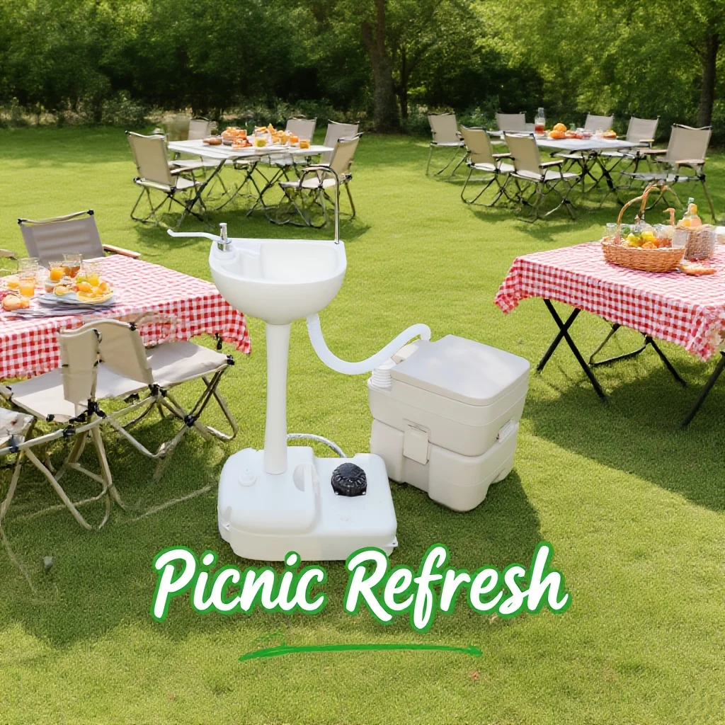 Portable Outdoor Wash Basin with Toilet | Removable, PE Material, Suitable for All Seasons, Ideal for Camping, Barbecue, and Climbing - SUNROAD
Portable Outdoor Wash Basin with Toilet | Removable, PE Material, Suitable for All Seasons, Ideal for Camping, Barbecue, and Climbing - SUNROAD