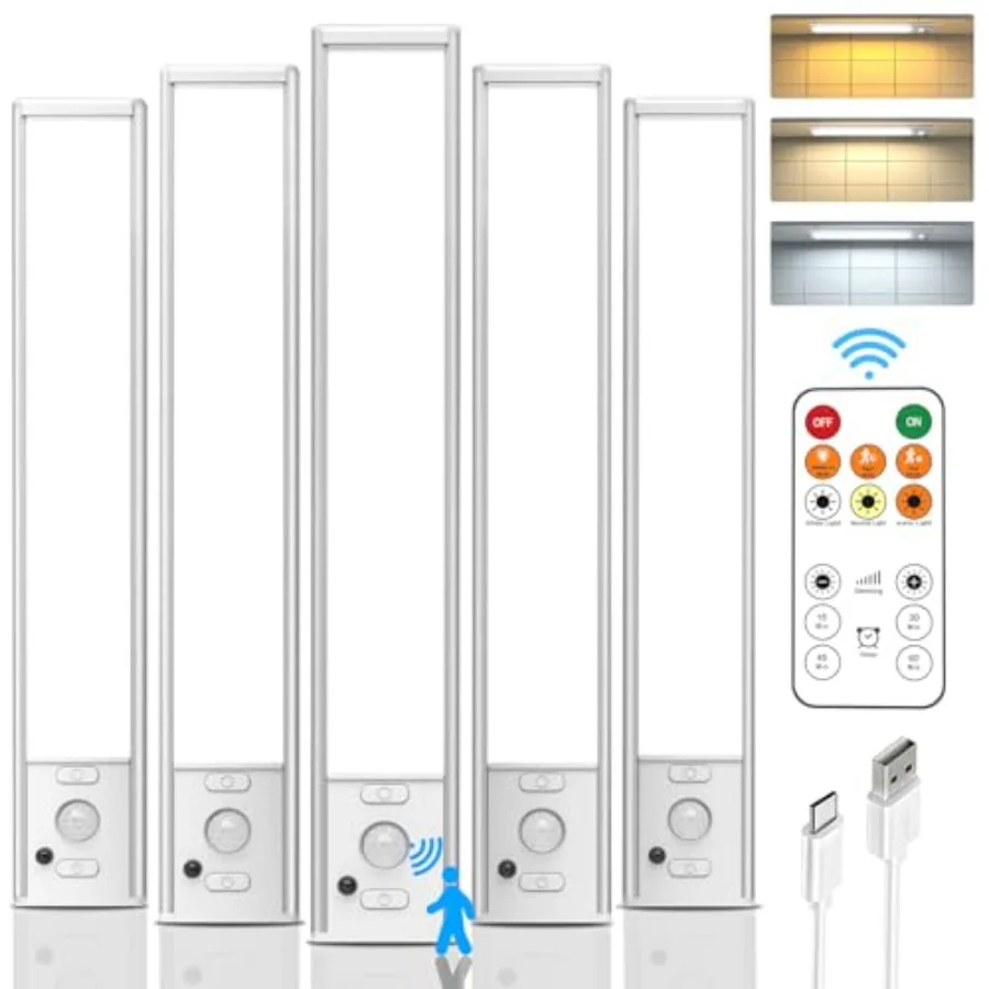 9ch Under Cabet Lightg Wireless, Rechargeable Motion Sensor door Light, 3 Color Temps and Dimmable Closet Lights with Remote, M
9ch Under Cabet Lightg Wireless, Rechargeable Motion Sensor door Light, 3 Color Temps and Dimmable Closet Lights with Remote, M