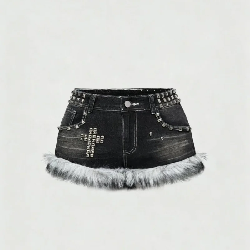 American Retro Cross-Studded Frayed Hem Y2K Hot Girl New Summer Personalized Studded Denim Mini Skirt
American Retro Cross-Studded Frayed Hem Y2K Hot Girl New Summer Personalized Studded Denim Mini Skirt