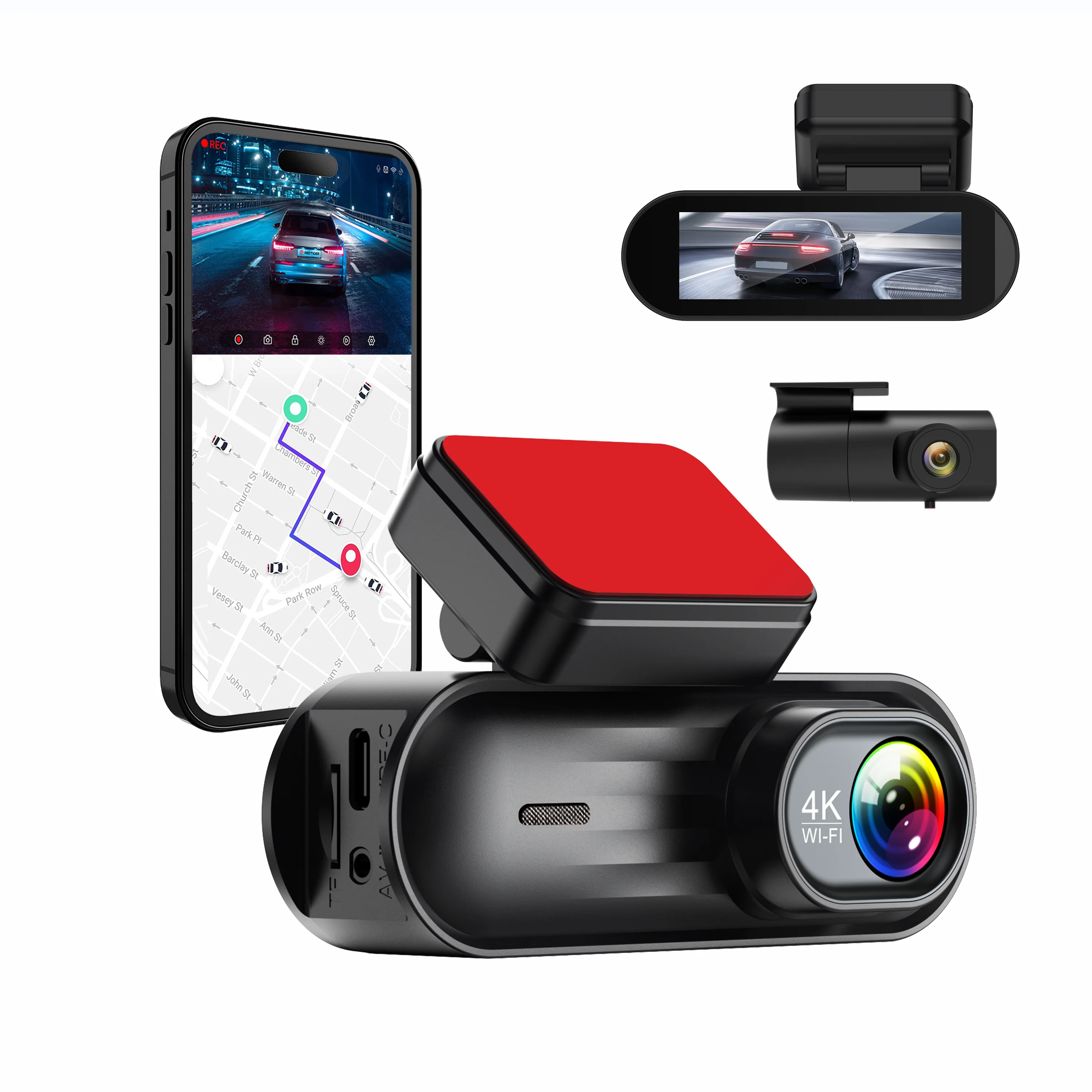 4K + 2k Dual Dash Camera, Built-in 2.4G WIFI and Global Positioning System Voice Control Car Black Box Camera Camera 4k Dash
4K + 2k Dual Dash Camera, Built-in 2.4G WIFI and Global Positioning System Voice Control Car Black Box Camera Camera 4k Dash