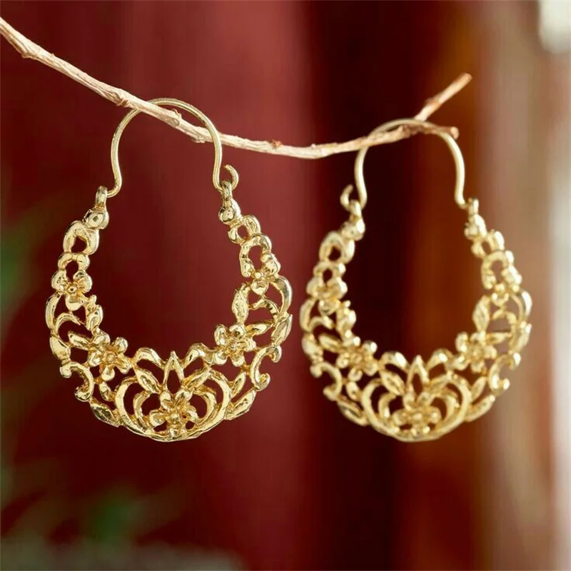 Vintage Hand Carved Flower Dangle Women's Earrings Classic Gold Color Metal Geometry Daily Wear Party Jewelry Anniversary Gift
Vintage Hand Carved Flower Dangle Women's Earrings Classic Gold Color Metal Geometry Daily Wear Party Jewelry Anniversary Gift