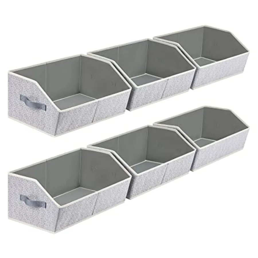 Closet Organizers Bins 6 Packs - Large Closet Shelf Organizer with Handles, Fabric Trapezoid Storage Bins, Collapsible Storage
Closet Organizers Bins 6 Packs - Large Closet Shelf Organizer with Handles, Fabric Trapezoid Storage Bins, Collapsible Storage
