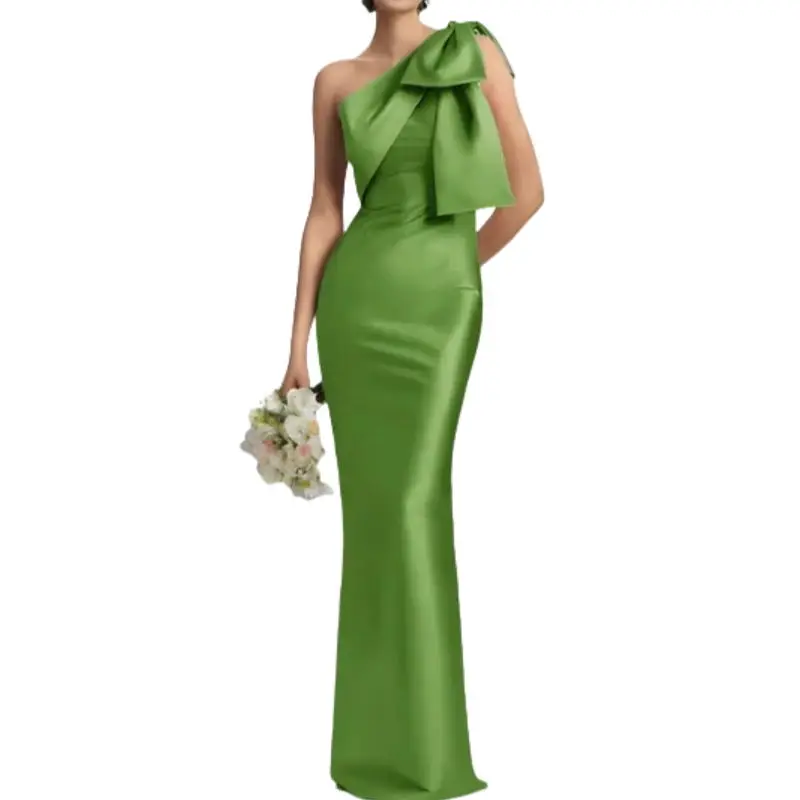 Customized One Shoulder Sleeveless Evening Dresses with Bow Decosation Birthday Party Dress Satin Straight Pleat Prom Gowns
Customized One Shoulder Sleeveless Evening Dresses with Bow Decosation Birthday Party Dress Satin Straight Pleat Prom Gowns