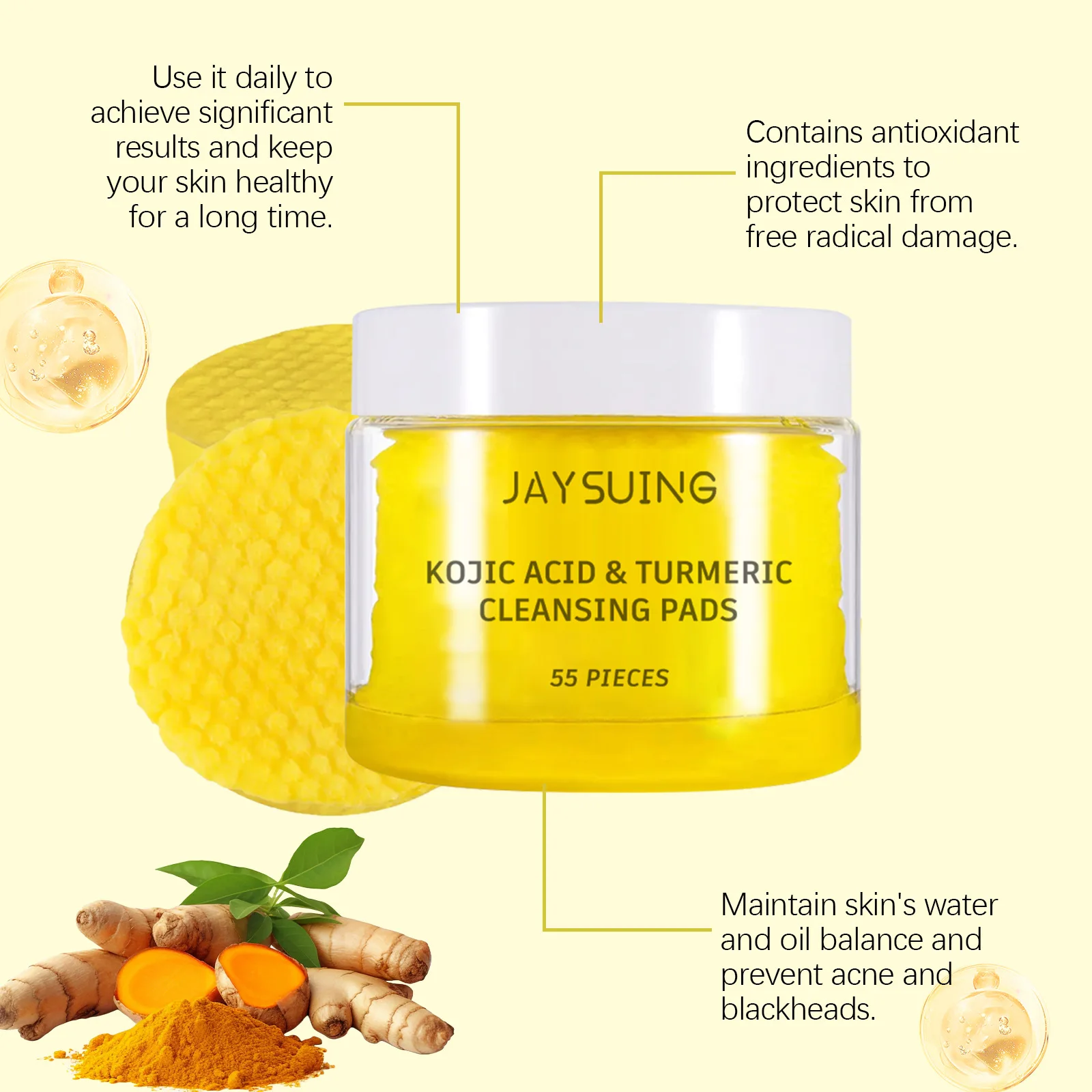 Gentle Face Washing Pad with Turmeric, Deep Cleansing Pores, Moisturizing and Nourishing Skin for Brightening and Smoothing
Gentle Face Washing Pad with Turmeric, Deep Cleansing Pores, Moisturizing and Nourishing Skin for Brightening and Smoothing