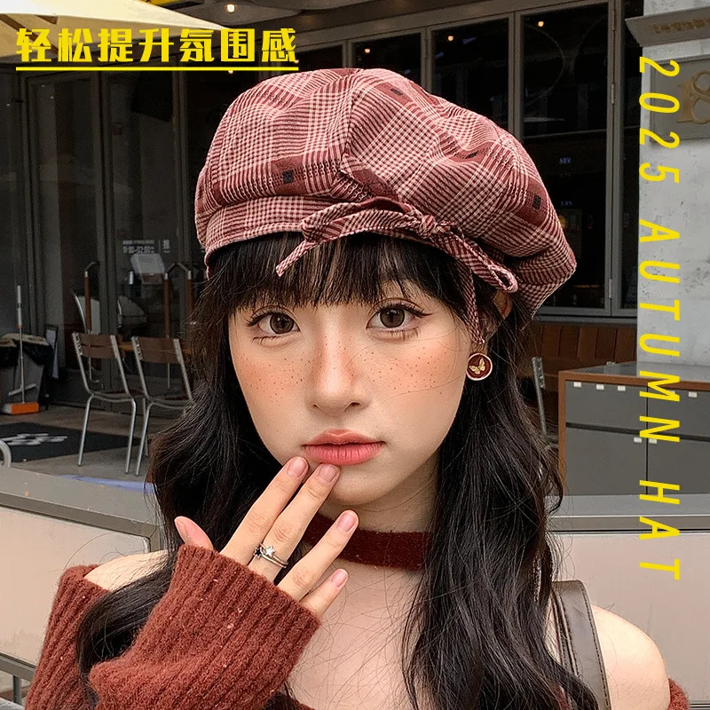 Artistic Retro Grid Dome Brimless Beret For Girls Cute Bow Age Reducing Artist Hat Newsboy Hat Hut Damen Y2k Hat 4m894
Artistic Retro Grid Dome Brimless Beret For Girls Cute Bow Age Reducing Artist Hat Newsboy Hat Hut Damen Y2k Hat 4m894