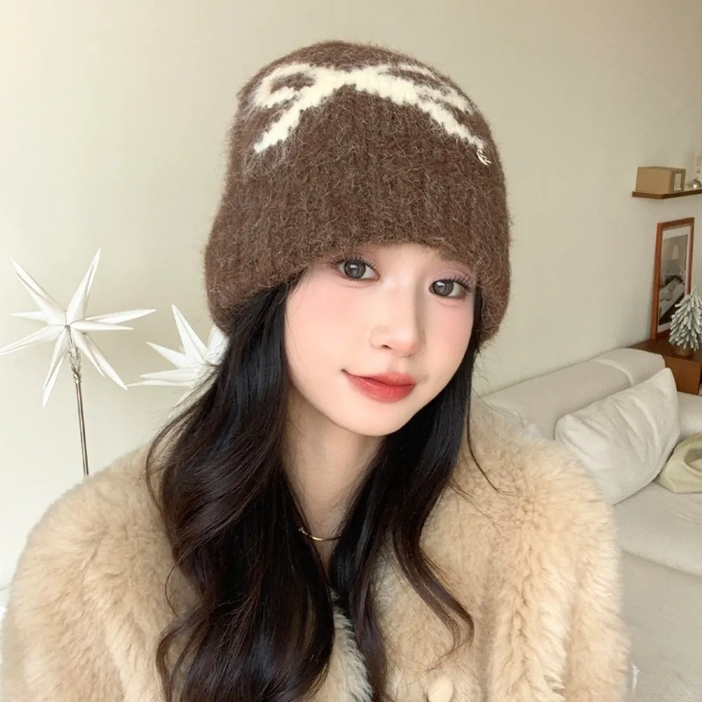 Fashion Keep Warm Bow Knitted Hat Thickened Windproof Ear Protection Cap Cold Proof Pullover Hat Autumn Winter
Fashion Keep Warm Bow Knitted Hat Thickened Windproof Ear Protection Cap Cold Proof Pullover Hat Autumn Winter