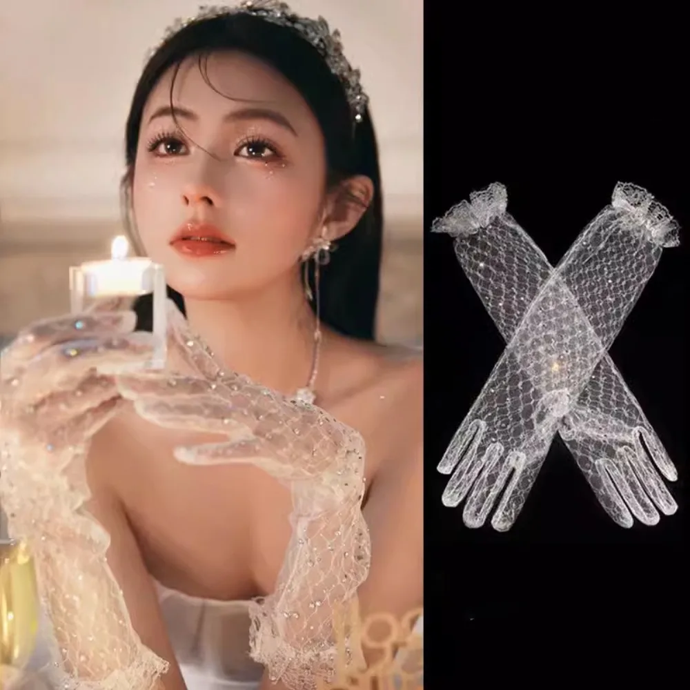 Fashion White Satin Long Gloves Vintage Sweet Wedding Bridal Gloves Elastic Lace Long Finger Mittens Banquet
Fashion White Satin Long Gloves Vintage Sweet Wedding Bridal Gloves Elastic Lace Long Finger Mittens Banquet