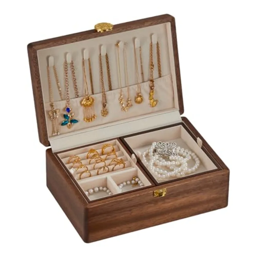 Wooden Jewelry Box For Women Jewelry Organizer Box With Lock 2 Layer Jewelry Holder Organizer For Necklace Ring Earring
Wooden Jewelry Box For Women Jewelry Organizer Box With Lock 2 Layer Jewelry Holder Organizer For Necklace Ring Earring