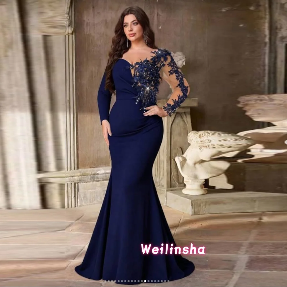 Groom's Mother Dresses Satin Mermaid Mother of the Bride Dress Royal Blue Lace Appliques Ruched Wedding Party Dress Customized
Groom's Mother Dresses Satin Mermaid Mother of the Bride Dress Royal Blue Lace Appliques Ruched Wedding Party Dress Customized