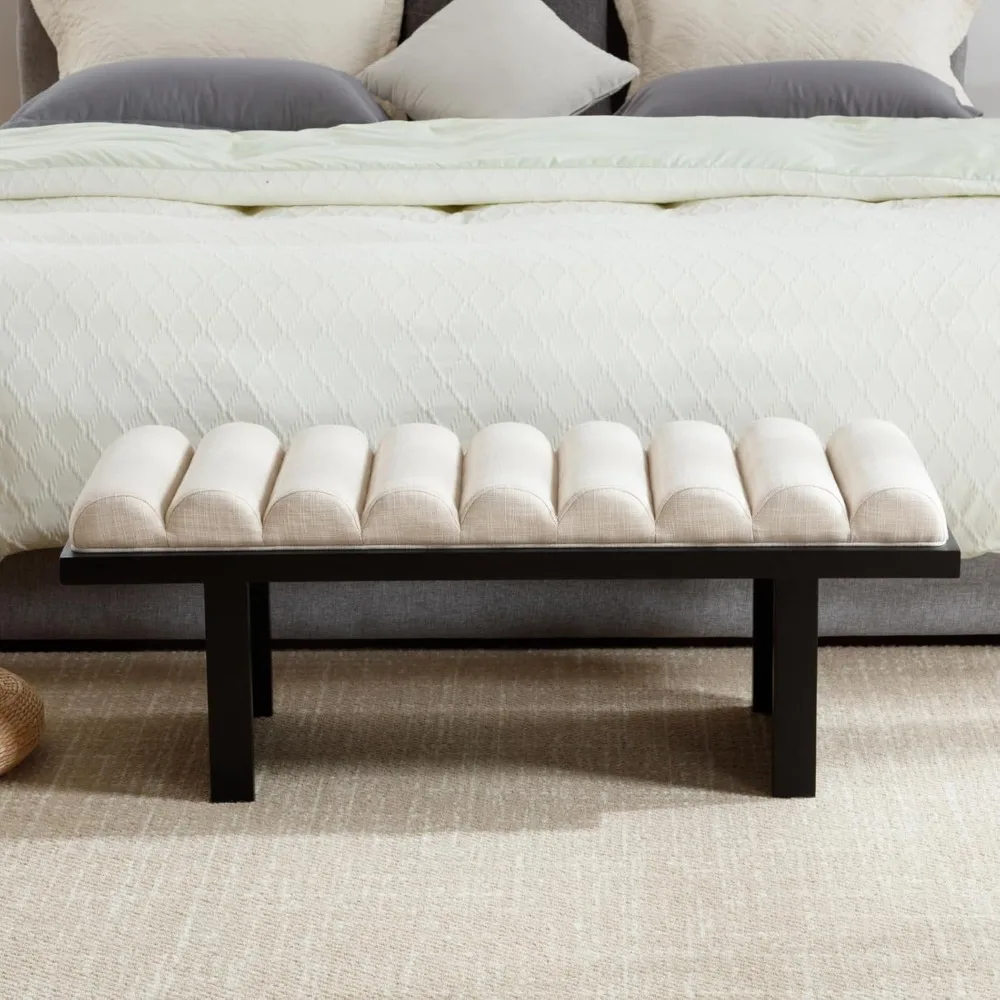 HEAH-YO Modern Bedroom Bench,47 Inches Upholstered Entryway Bench for Bedroom End of Bed with Cylindrical Cushion/Black Wood Leg
HEAH-YO Modern Bedroom Bench,47 Inches Upholstered Entryway Bench for Bedroom End of Bed with Cylindrical Cushion/Black Wood Leg