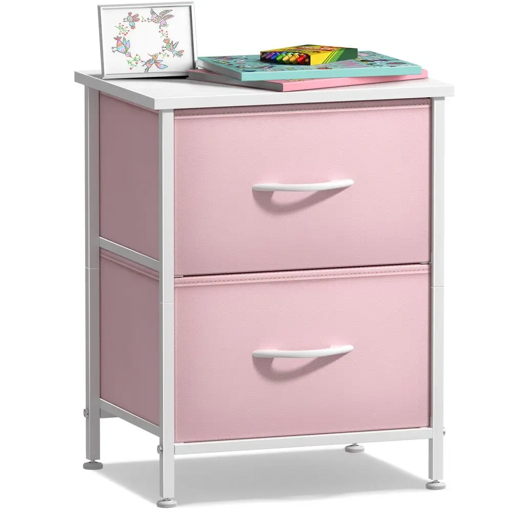 Nightstand with 2 Drawers Kids Bedside Furniture End Table Night Stand Steel Frame, Wood Top amp Easy Pull Fabric Bins Dresser
Nightstand with 2 Drawers Kids Bedside Furniture End Table Night Stand Steel Frame, Wood Top amp Easy Pull Fabric Bins Dresser