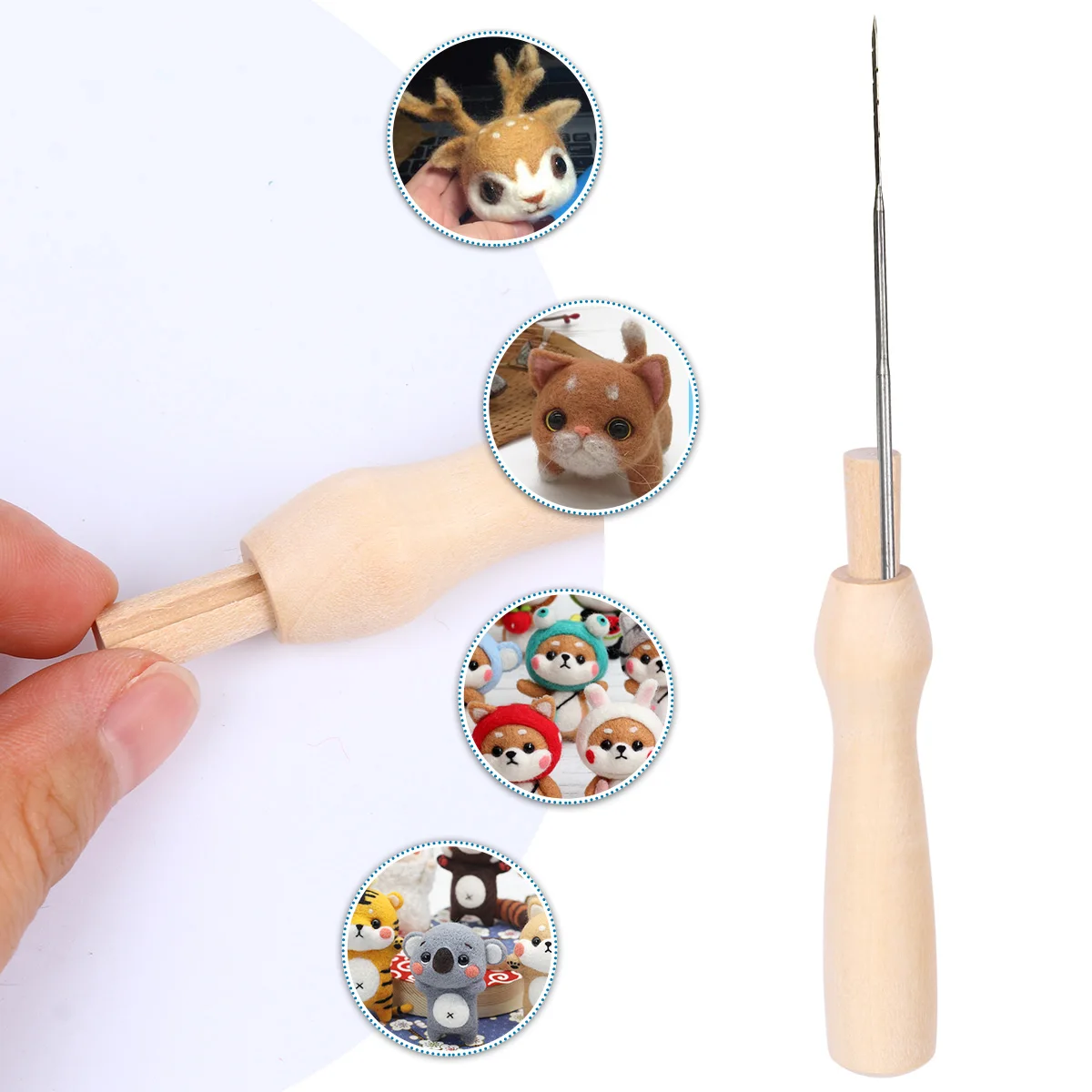5pcs Poking Tool Handle Wooden Handle DIY Felting Kit Starter Tools Wool Craft Solid Wood Anti-slip Sewing Needle
5pcs Poking Tool Handle Wooden Handle DIY Felting Kit Starter Tools Wool Craft Solid Wood Anti-slip Sewing Needle