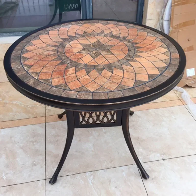 Outdoor tables and chairs courtyard garden open-air balcony small coffee table cast aluminum tile round table square table casua
Outdoor tables and chairs courtyard garden open-air balcony small coffee table cast aluminum tile round table square table casua