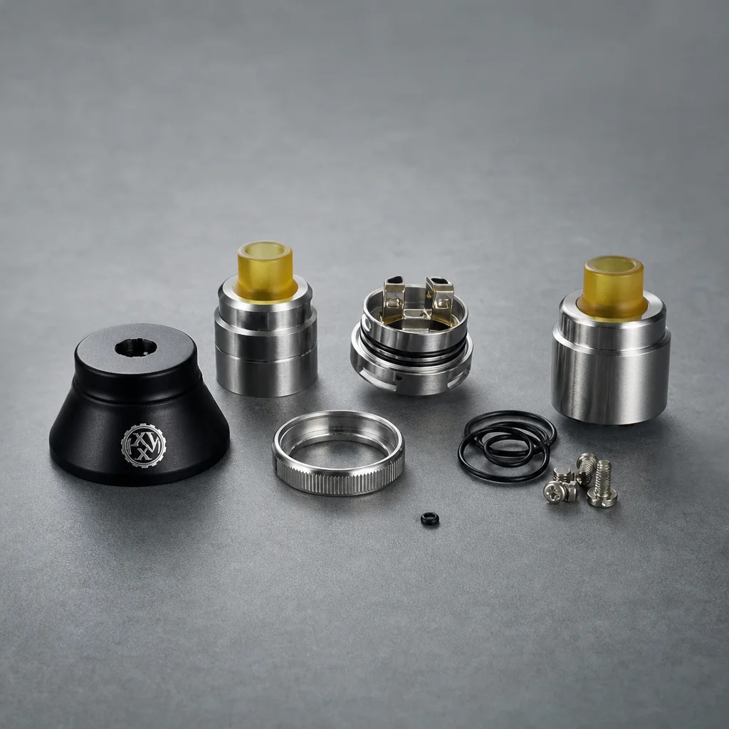 Flave 22 RDA 22mm Stainless Steel Rebuildable Dripping Atomizer with 510 Squonk BF Pin Compatibility
Flave 22 RDA 22mm Stainless Steel Rebuildable Dripping Atomizer with 510 Squonk BF Pin Compatibility
