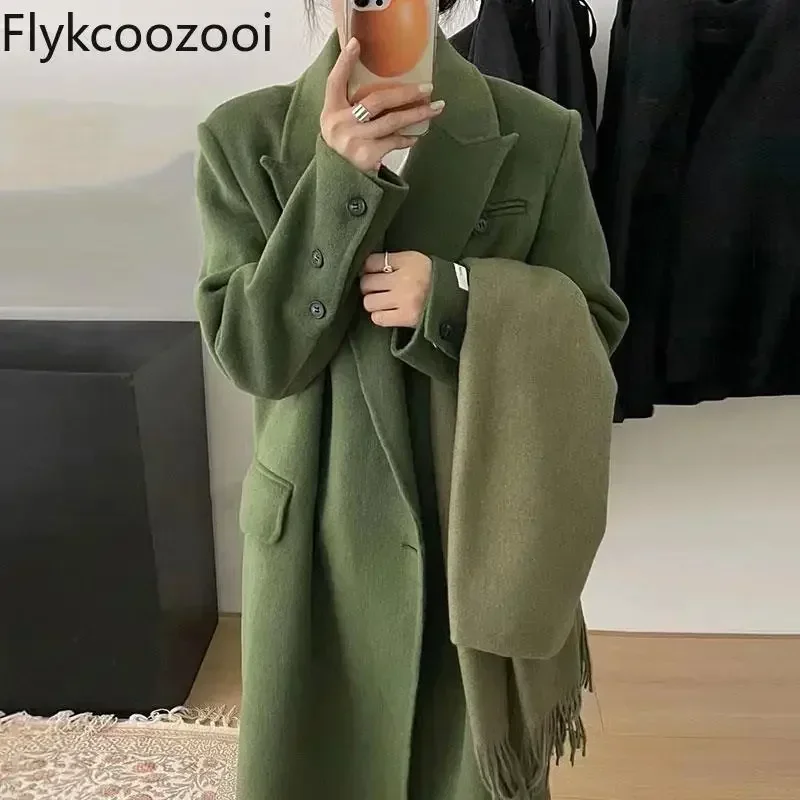 Long Jacket Women Autumn and Winter French Niche Suit Collar Double Breasted Irregular Cufflinks Design Woolen Coat Woman
Long Jacket Women Autumn and Winter French Niche Suit Collar Double Breasted Irregular Cufflinks Design Woolen Coat Woman