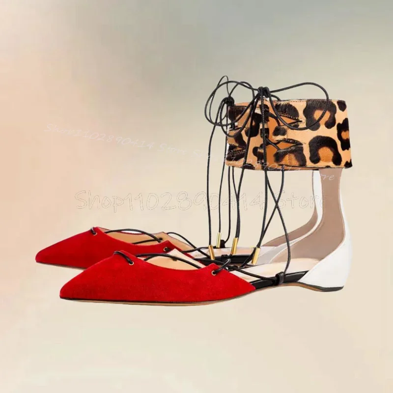 Mixed Color Leopard Print Pointed Toe Strappy Pumps Lace Up Women Shoes Low Top Fashion Party Banquet 2025 Zapatos Para Mujere
Mixed Color Leopard Print Pointed Toe Strappy Pumps Lace Up Women Shoes Low Top Fashion Party Banquet 2025 Zapatos Para Mujere