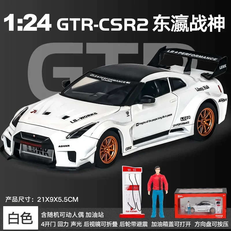1:24 Nissan GTR-CSR2 Sports car Simulation Diecast Metal Alloy Model car Sound Light Pull Back Collection Kids Toy Gifts F572
1:24 Nissan GTR-CSR2 Sports car Simulation Diecast Metal Alloy Model car Sound Light Pull Back Collection Kids Toy Gifts F572