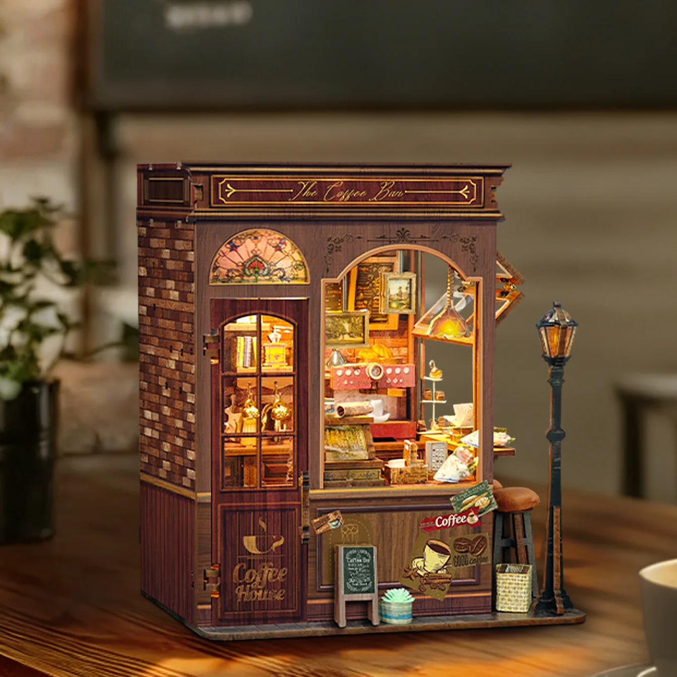 Retro Coffee Shop DIY Bookend Puzzle,Wooden Cafe House Model Kit,Mini Street View Scene Decor,Handcraft Book Shelf Ornament Gift
Retro Coffee Shop DIY Bookend Puzzle,Wooden Cafe House Model Kit,Mini Street View Scene Decor,Handcraft Book Shelf Ornament Gift