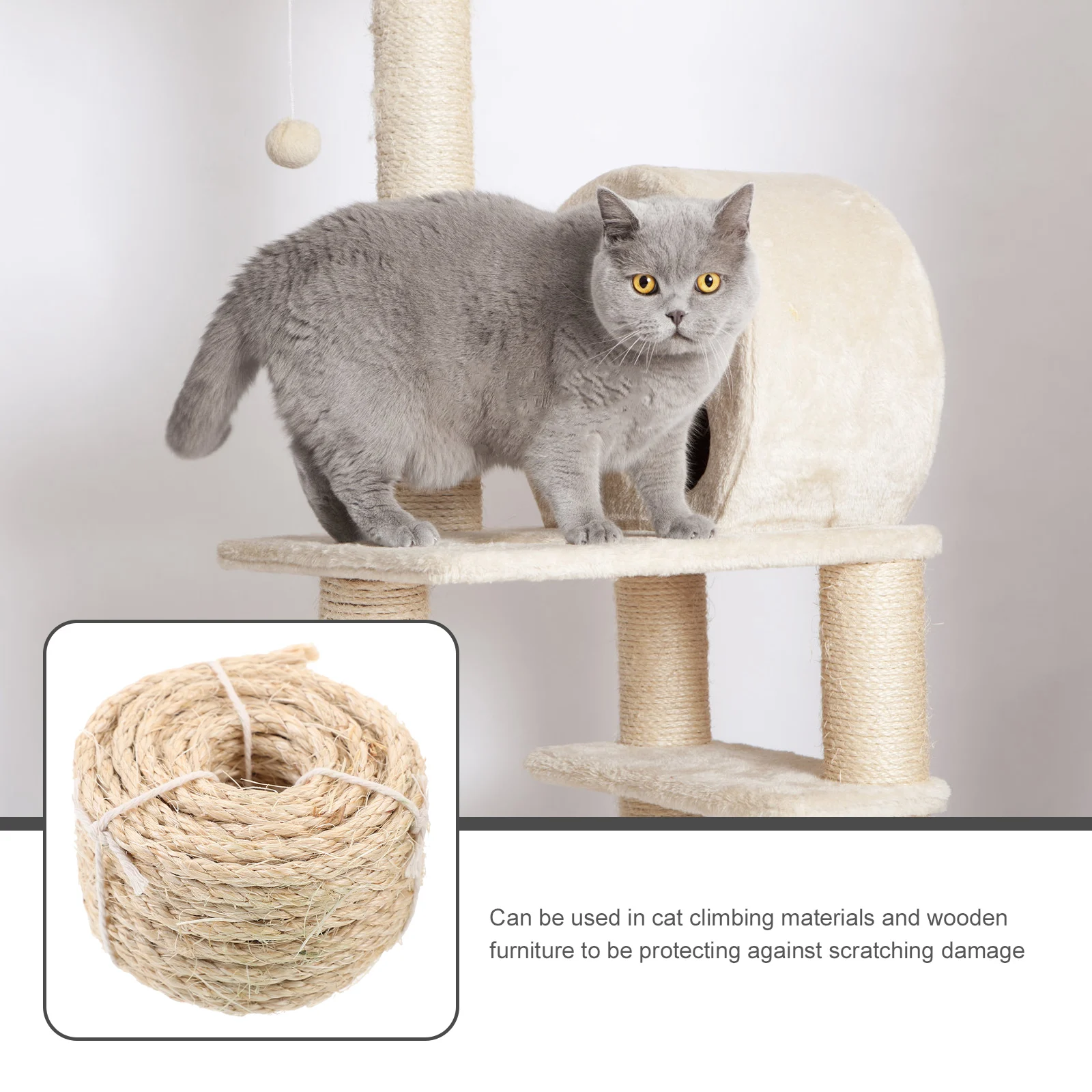 Sisal Rope for Cat Scratching Post 6mm x 10m Natural Color Durable Multi-function DIY Repair Cat Tree Furniture Protection
Sisal Rope for Cat Scratching Post 6mm x 10m Natural Color Durable Multi-function DIY Repair Cat Tree Furniture Protection