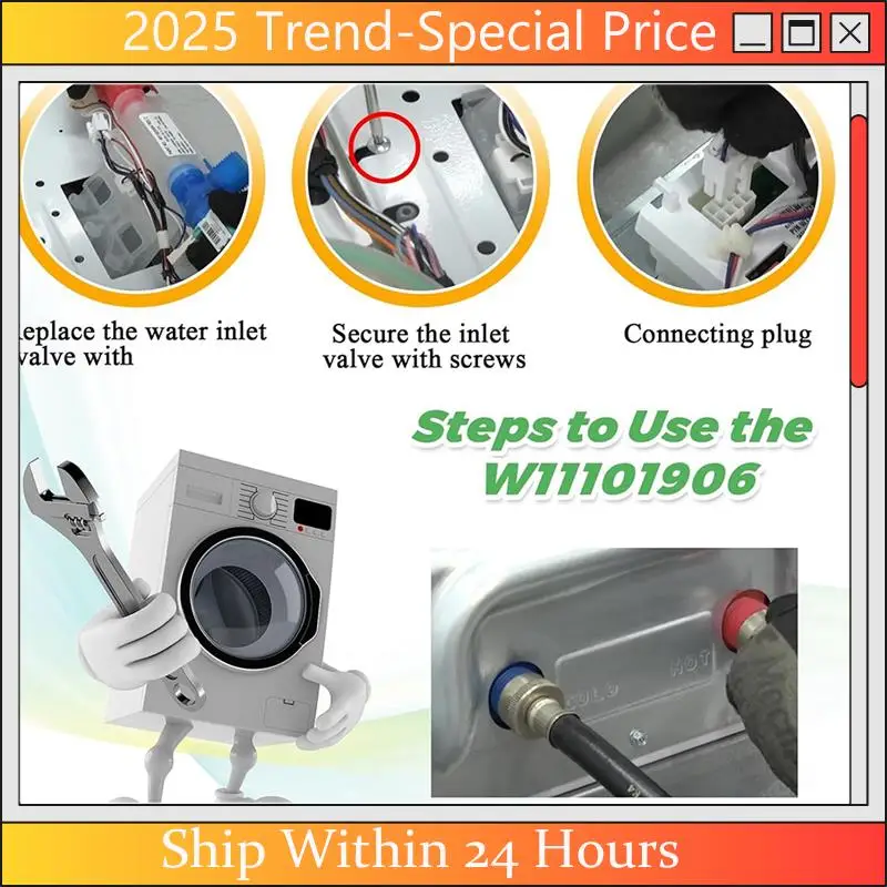 A61Z Deals W11101906 W11210463 Washer Water Inlet Valve For Whirlpool Amana Maytag Crosley Roper Washing Machine Replaces W10869
A61Z Deals W11101906 W11210463 Washer Water Inlet Valve For Whirlpool Amana Maytag Crosley Roper Washing Machine Replaces W10869