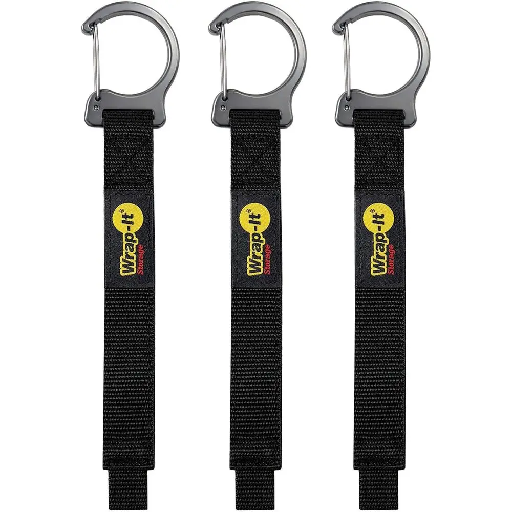 Set of 3, 14-Inch Black Cable Straps with Metal Clips for Cord and Hose Organization
Set of 3, 14-Inch Black Cable Straps with Metal Clips for Cord and Hose Organization